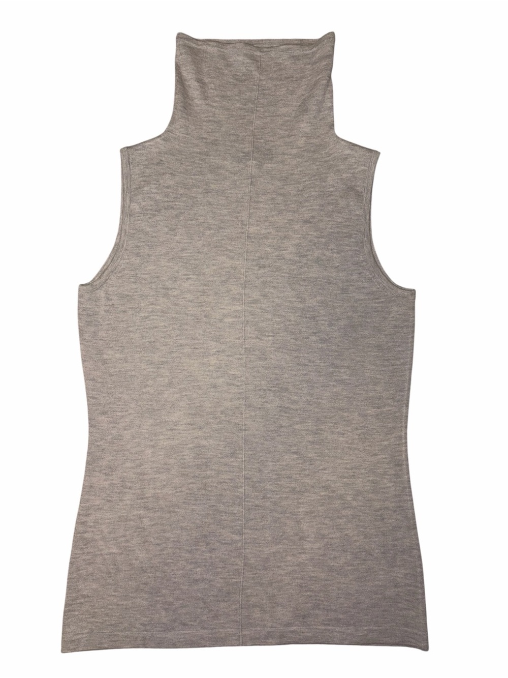 Forte Cashmere Silk Cashmere Sleeveless Turtleneck Sweater XS Beige Center Seam